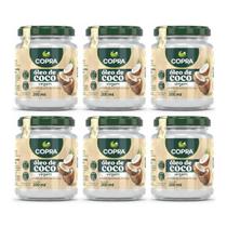 Kit 6 oleo de coco virgem 200ml copra 100 puro natural sem gluten vegano sem gordura trans