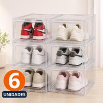 Kit 6 Organizador Box Plastico Acrílico Transparente Sapato