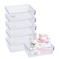 Kit 6 Organizador Closet Transparente Acrilico Calcinhas Meias