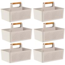 Kit 6 Organizador Com Divisórias 21,5 x 34,6 x 22,4cm Bege Kit 6 Organizador Com Divisórias 21,5 x 34,6 x 22,4cm Bege