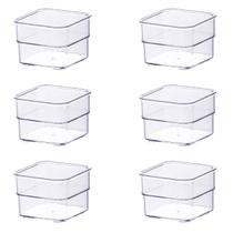 Kit 6 Organizador de Gavetas 7,5x7,5x5,2Cm Transparente