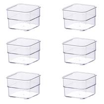 Kit 6 Organizador de Gavetas 7,5x7,5x5,2Cm Transparente