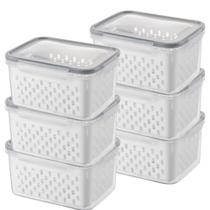 Kit 6 Organizador de Geladeira 3,3 Litros Porta Legumes Frutas Verduras Kit 6 Organizador de Geladeira 3,3 Litros Porta Legumes Frutas Verduras