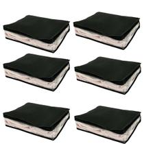 Kit 6 Organizador de Guarda Roupa e Gaveta Maleiro Preto PP