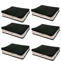 Kit 6 Organizador de Guarda Roupa e Gaveta Maleiro Preto PP