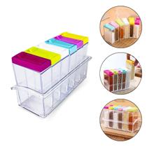 Kit 6 Organizador De Temperos Em Pó E Grão Suporte Acrílico Kit 6 Organizador De Temperos Em Pó E Grão Suporte Acrílico