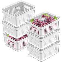 Kit 6 Organizador Geladeira Com Cesto Interno Evita Umidade Alimentos Kit 6 Organizador Geladeira Com Cesto Interno Evita Umidade Alimentos