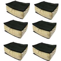 Kit 6 Organizador Maleiro Preto Gg Para Guarda Roupas