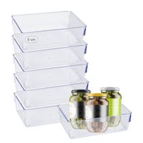 Kit 6 Organizador Multiuso Cristal Geladeira Verduras Alimentos Kit 6 Organizador Multiuso Cristal Geladeira Verduras Alimentos