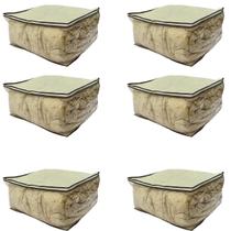 Kit 6 Organizador Para Guarda Roupa Multiuso Marfim Gg