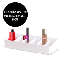 Kit 6 Organizadores c/ Compartilhamentos Gaveta Armário Cozinha Branco