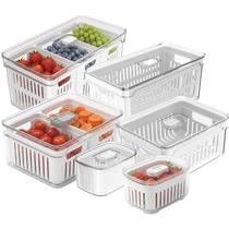 Kit 6 Organizadores Clear Fresh Geladeira Cozinha Acrílico Cesta Organizador Legumes Vegetais Fritas Armário Multiuso Kit 6 Organizadores Clear Fresh Geladeira Cozinha Acrílico Cesta Organizador Legumes Vegetais Fritas Armário Multiuso