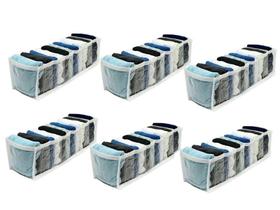 Kit 6 Organizadores de Gavetas 11 Nichos 601 + 6 Organizador Camisetas