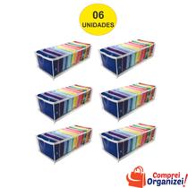 Kit 6 Organizadores De Gavetas - (calcinhas, Meias, Cuecas) Transp. Branco