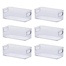 Kit 6 Organizadores Multiuso Acessório Casa Acrílico Diamond 23x11x8cm - Paramount