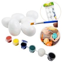 Kit 6 Ovo Para Pintar Pascoa Isopor 7X5Cm Decoração