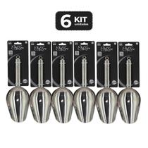 Kit 6 pa para gelo inox barman profissional