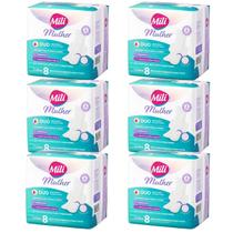 Kit 6 Pacotes Absorvente Higiênico Feminino Mili Mulher Duo com 8 Unidades Cada (Total 48) Kit 6 Pacotes Absorvente Higiênico Feminino Mili Mulher Duo com 8 Unidades Cada (Total 48)