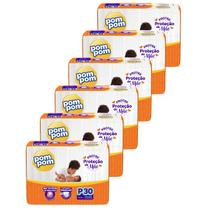 Kit 6 Pacotes de Fraldas Descartável Infantil Pom Pom Protek Kit 6 Pacotes de Fraldas Descartável Infantil Pom Pom Protek
