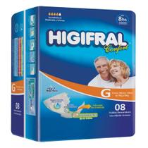 Kit 6 Pacotes de Fraldas Geriátricas Higifral G C/08 Kit 6 Pacotes de Fraldas Geriátricas Higifral G C/08