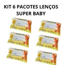 KIT 6 PACOTES de toalhas Umedecidas Super Baby C/100