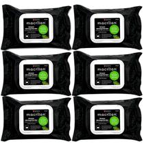 Kit 6 Pacotes Lenços Demaquilantes Macrilan RE-02 Limpeza Fácil Pele e Rosto Aloe Vera