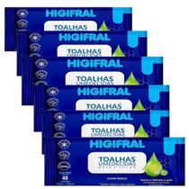 Kit 6 Pacotes Lenços Umedecidos Adulto Higifral Suave 240UN