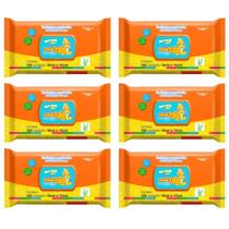 Kit 6 Pacotes Toalha Umedecida Leve 100 Pague 80 Flip Top Espeial Natural Baby