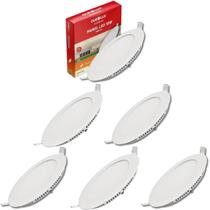Kit 6 Painel Led Embutir 18w Bivolt 2700k Redondo Ourolux Kit 6 Painel Led Embutir 18w Bivolt 2700k Redondo Ourolux