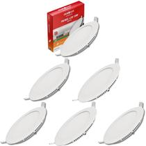 Kit 6 Painel Led Embutir 18w Bivolt 4000k Redondo Ourolux Kit 6 Painel Led Embutir 18w Bivolt 4000k Redondo Ourolux