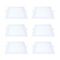 Kit 6 Painel Led Embutir Quadrado Luz Neutra 4000K 12W 17Cm