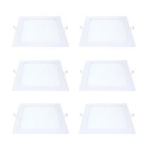 Kit 6 Painel LED Embutir Quadrado Luz Quente 3000K 24W 29cm Kit 6 Painel LED Embutir Quadrado Luz Quente 3000K 24W 29cm