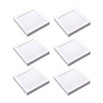 Kit 6 Painel LED Sobrepor Quad Amarela 3000K 12W 17cm