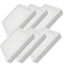 Kit 6 painel led super abs sobrepor 24w biv 6500k quad