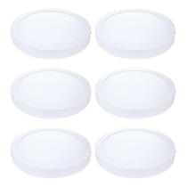 Kit 6 Painel Plafon Led Sobrepor Red Amarela 3000K 12W 17Cm Kit 6 Painel Plafon Led Sobrepor Red Amarela 3000K 12W 17Cm