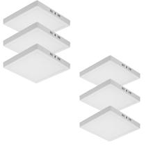 Kit 6 Painel Plafon Luminária Led Quadrado Sobrepor 12w Bivolt - Taschibra