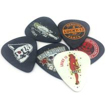 Kit 6 Palheta Dunlop Lucky 13 tam 0.73 L13BP caveira Kit 6 Palheta Dunlop Lucky 13 tam 0.73 L13BP caveira