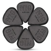 Kit 6 Palheta NIG 070mm Preta Delrin Média Guitarra Violão Baixo Cavaco Textura Antiderrapante Ataqu Kit 6 Palheta NIG 070mm Preta Delrin Média Guitarra Violão Baixo Cavaco Textura Antiderrapante Ataqu