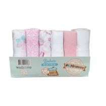 Kit 6 Paninhos Boca Bebê Babete Fralda Algodão Toalhinha