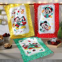 Kit 6 Pano de Copa Felpudo Dohler Mickey Minnie Natal