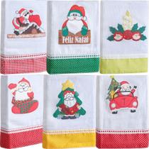 Kit 6 Pano de Copa Patchwork Natalino 46x67cm Kit 6 Pano de Copa Patchwork Natalino 46x67cm