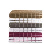 Kit 6 Panos De Copa Prato Cozinha Atoalhado 45x70cm Algodão Felpudo Premium Chef Teka