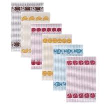 Kit 6 panos de copa teka gourmet 42x63 cm 100% algodão Kit 6 panos de copa teka gourmet 42x63 cm 100% algodão