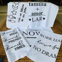 Kit 6 Panos de Prato Copa Master Premium Branco em Silk - Celebre a Vida + Brilhando