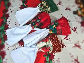 Kit 6 Panos de Prato Natalinos Decorativos 100% Algodão Para Cozinha