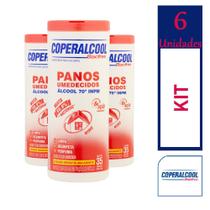 Kit 6 Panos Umedecidos Álcool 70 INPM Mimo Contém 35un Cada