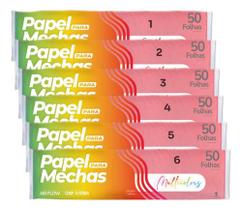 Kit 6 papel multicolors 300 folhas vermelho