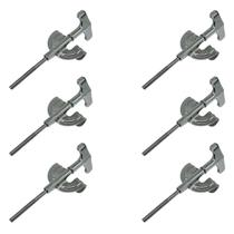 Kit 6 Parafuso De Afinação Bumbo Borboleta Com Garra Metal