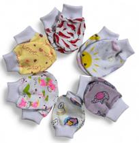 Kit 6 Pares de Luvas Estampados Para Bebê Recém Nascido RN Macia Confortável Maternidade Enxoval Kit 6 Pares de Luvas Estampados Para Bebê Recém Nascido RN Macia Confortável Maternidade Enxoval