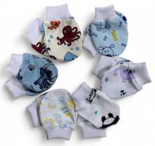 Kit 6 Pares de Luvas Estampados Para Bebê Recém Nascido RN Macia Confortável Maternidade Enxoval Kit 6 Pares de Luvas Estampados Para Bebê Recém Nascido RN Macia Confortável Maternidade Enxoval